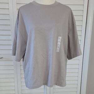 GU Beige Oversized T-Shirt